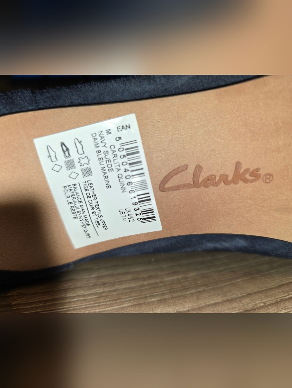 NEW Vintage Clarks Carlita Quinn Navy Suede Booties Size 7 - Picture 8 of 10